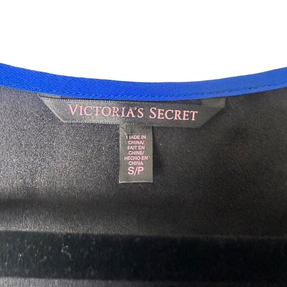 Victoria's Secret Slip Dress Women Size Small Sleeveless Black Blue Scoop Neck - Picture 3 of 6